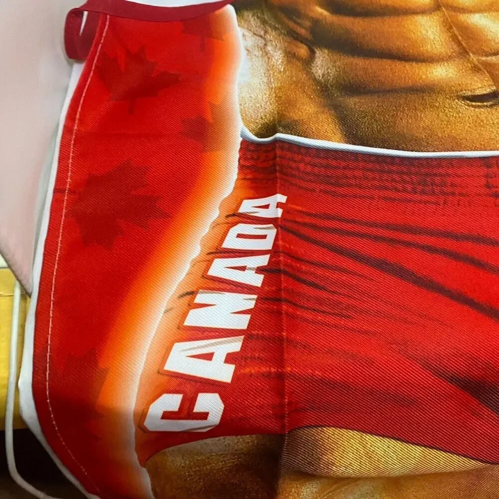 #7131 I TATI Canada Mens Torso New Red BBQ BIB CHEF Apron